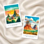 Famous Places Landscape Art cards world destinations travel premium quality global scenery wanderlust By Hyper Lovely Studio