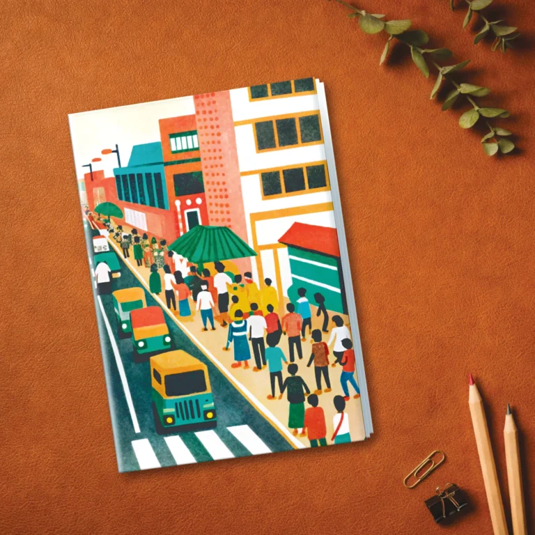 Notebook with modern urban-inspired design. By Hyper Lovely Studio.