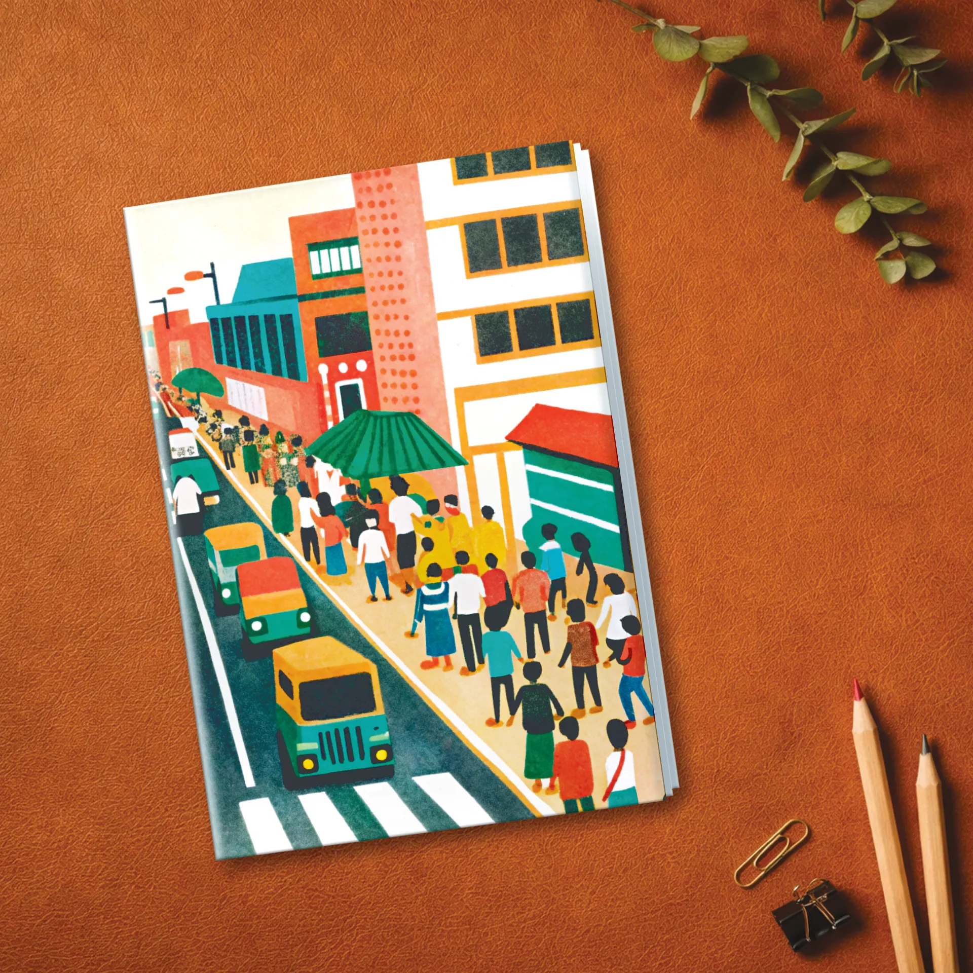 Notebook with modern urban-inspired design. By Hyper Lovely Studio.