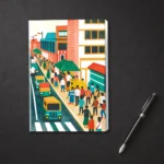 Notebook with modern urban-inspired design. By Hyper Lovely Studio.