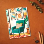 Notebook with clean, modern layout design. By Hyper Lovely Studio.