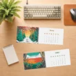 Desk Essentials Gift Box with a notebook, desk calendar, bookmarks, and stickers, playing cards. Ideal for corporate gifting, events, and desk-ready gifting.